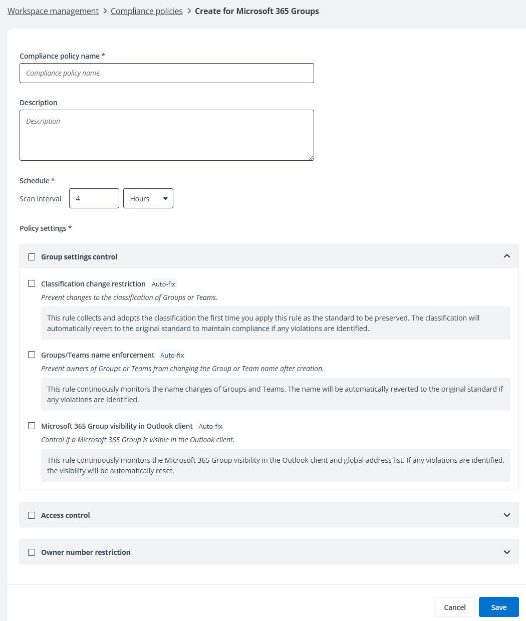 Create for Microsoft 365 Groups.