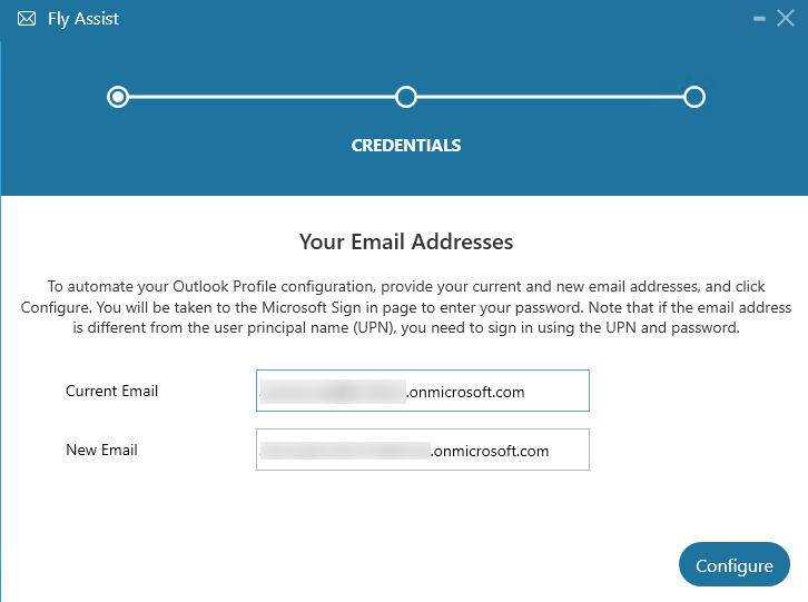 The Credentials page.