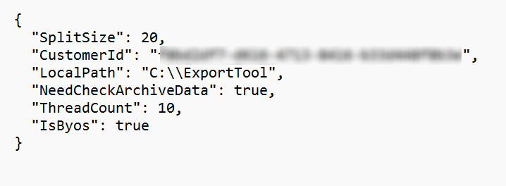 A sample of the JSON file.