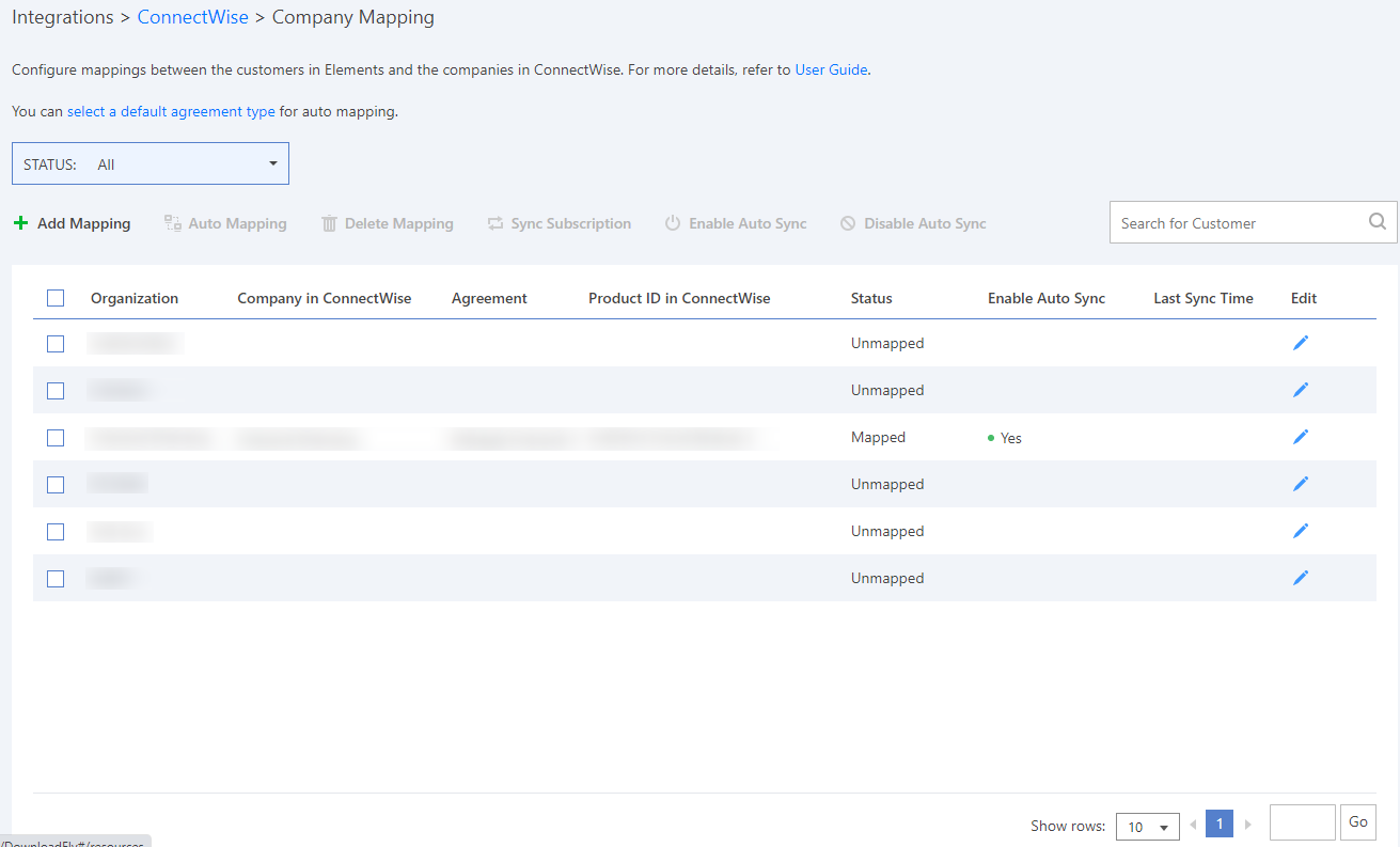 The Company Mapping page.