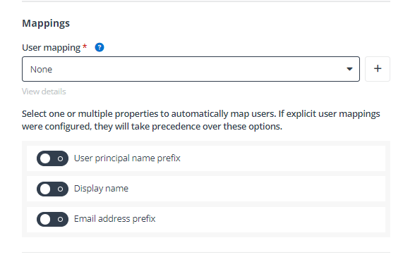 The Mappings section.