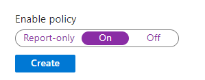 Setting the Enable policy option to On.