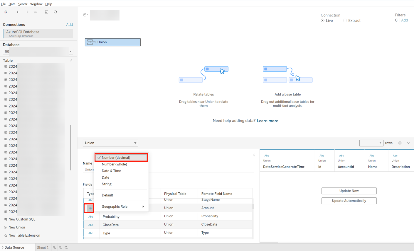 Change Amount type to Number (decimal). 