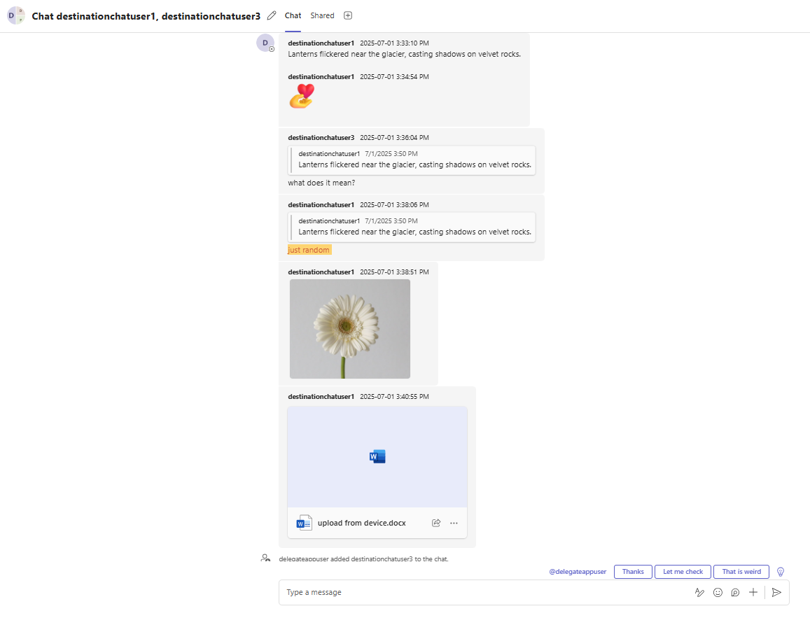 Destination 1:1 chat. 