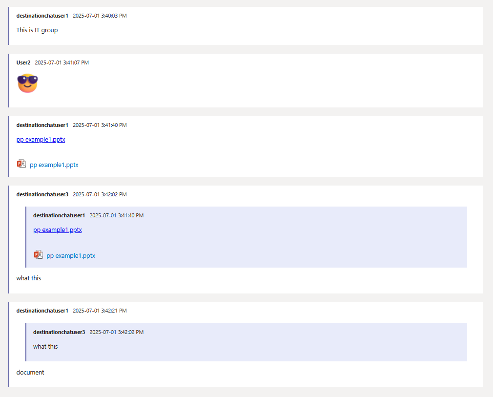 Destination named group chat.