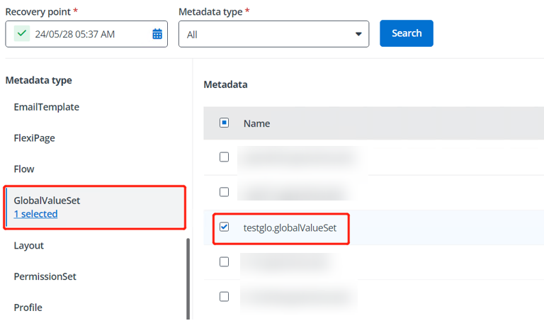 Restore the Global Value Set.