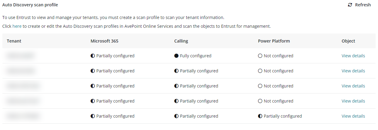 The Auto Discovery scan profile section.
