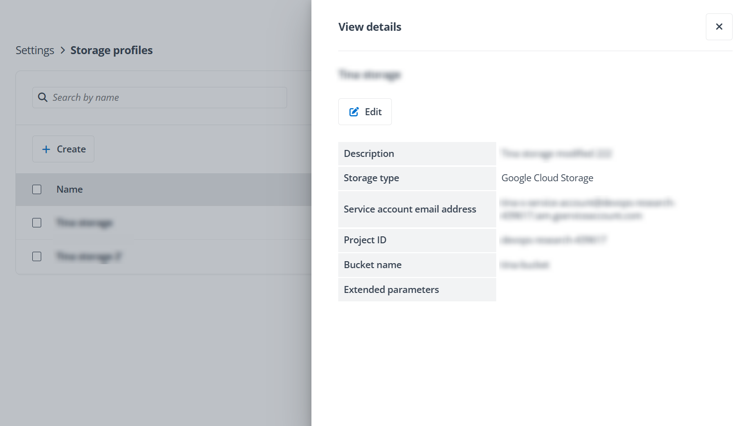 View details of a storage profile.