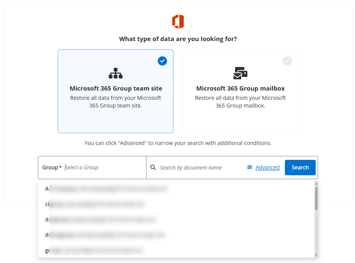 Searching to recover data.