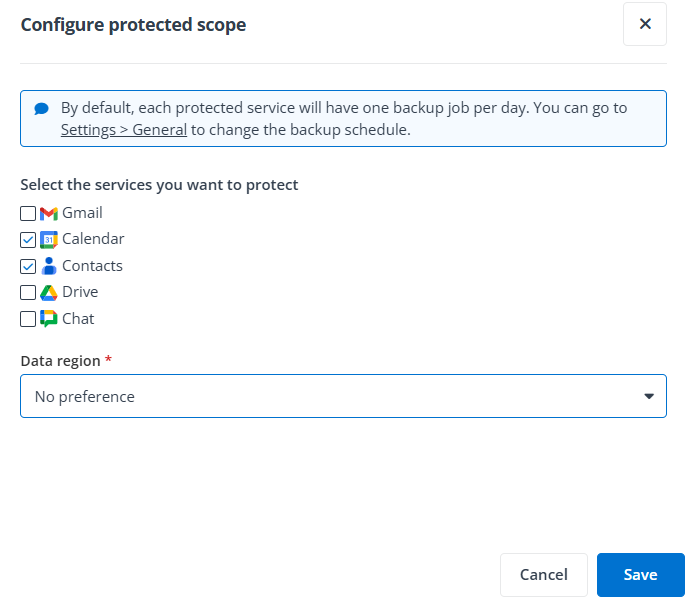 Configuring the data region.