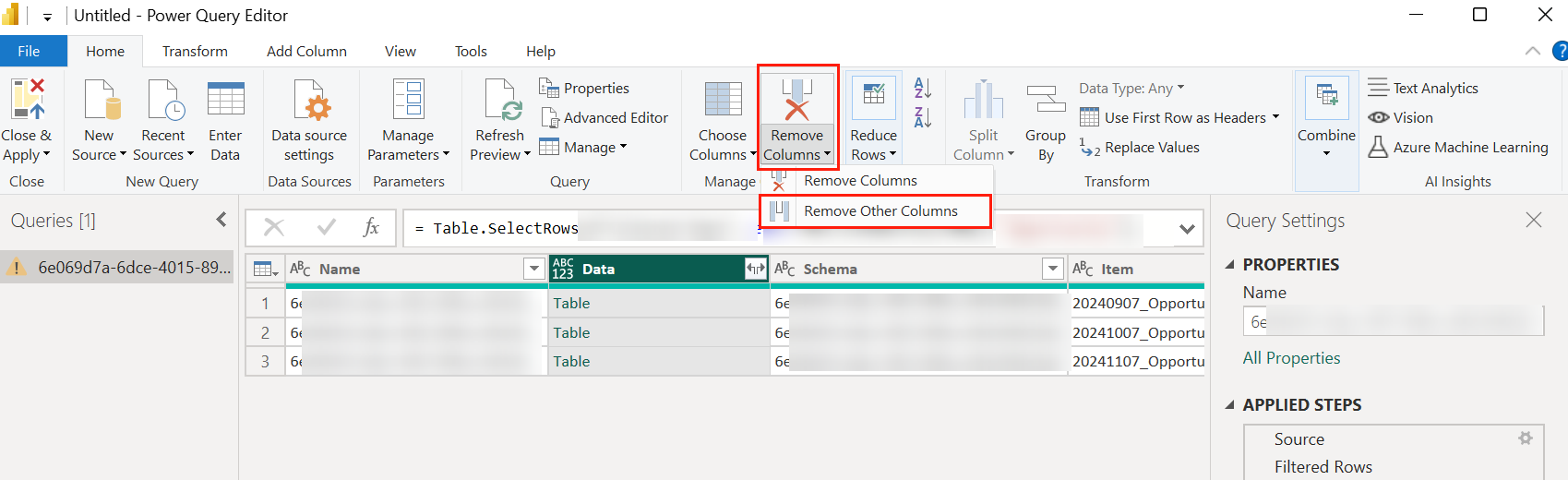 Remove Other Columns