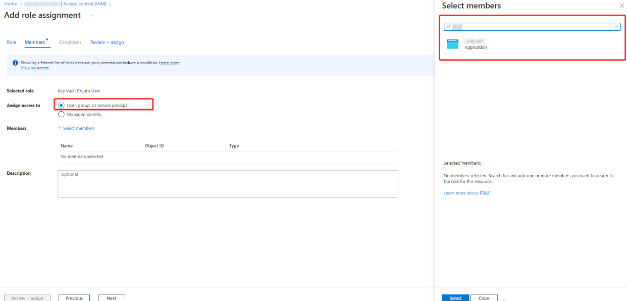 Selecting your application.