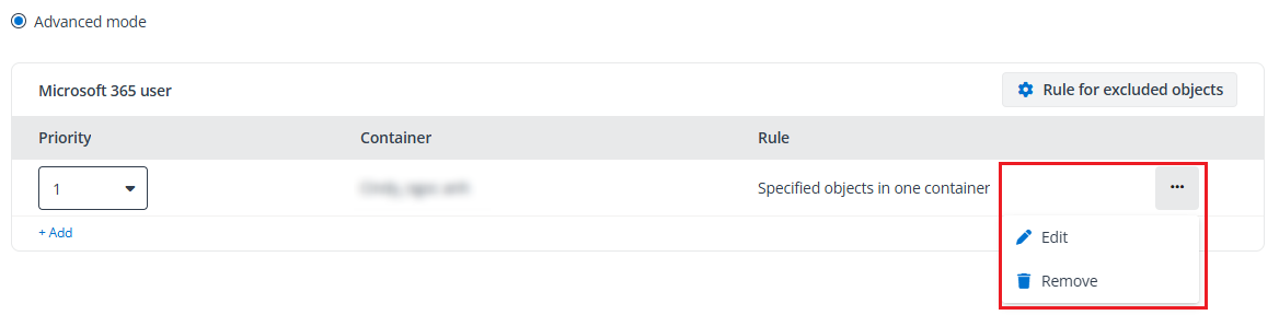 Click the more options button and click an action from the drop-down menu.