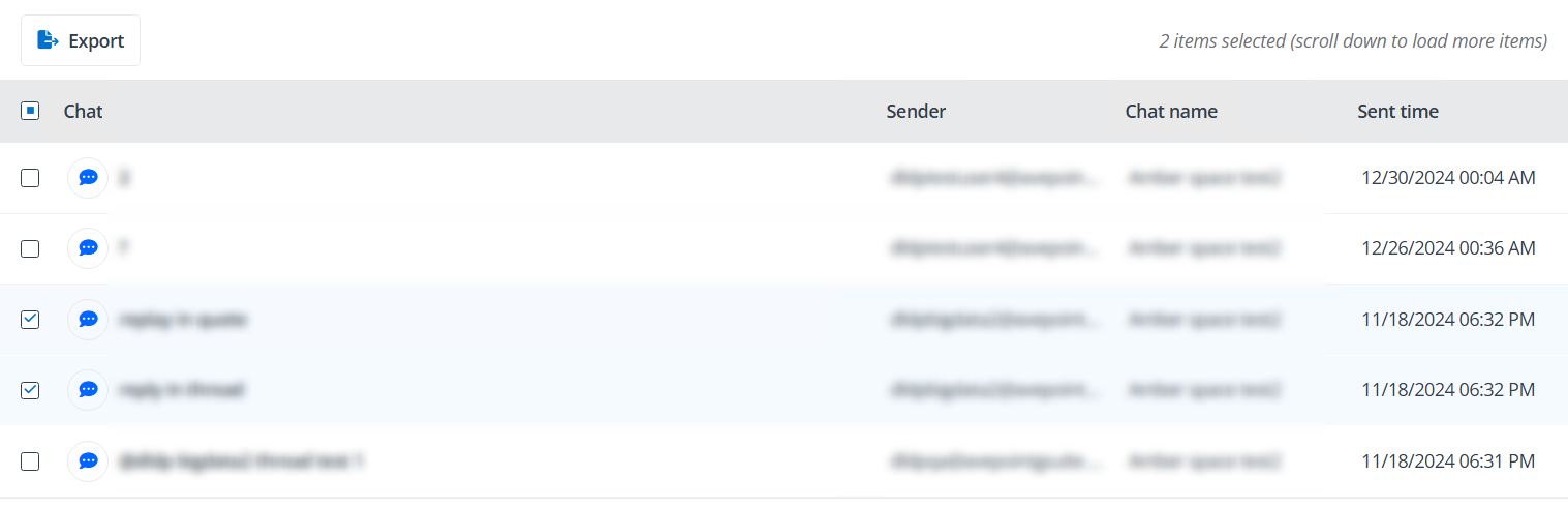 Clicking the Export button.