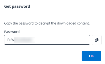 Copying the password.