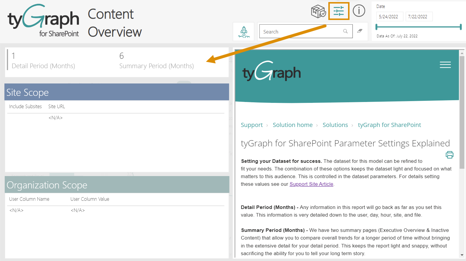 tyGraph for SharePoint Parameter Settings Explained | tyGraph Support